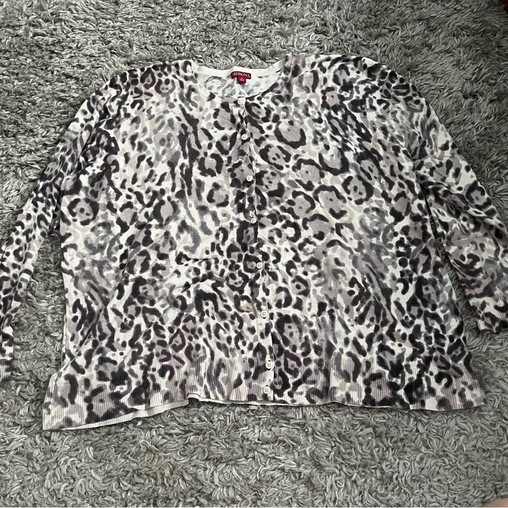 Hudson leopard print button up cardigan size 4x